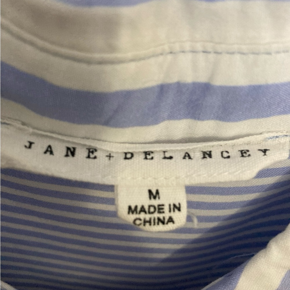Elegant Blue Jane + Delancey Striped Button Down Shirt - Picture 4 of 5